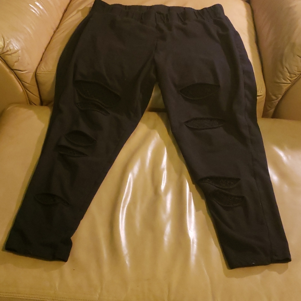 Black mesh leggings